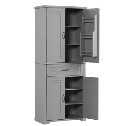 Bathroom Storage Cabinet With Doors And Drawer, Adjustable Shelf