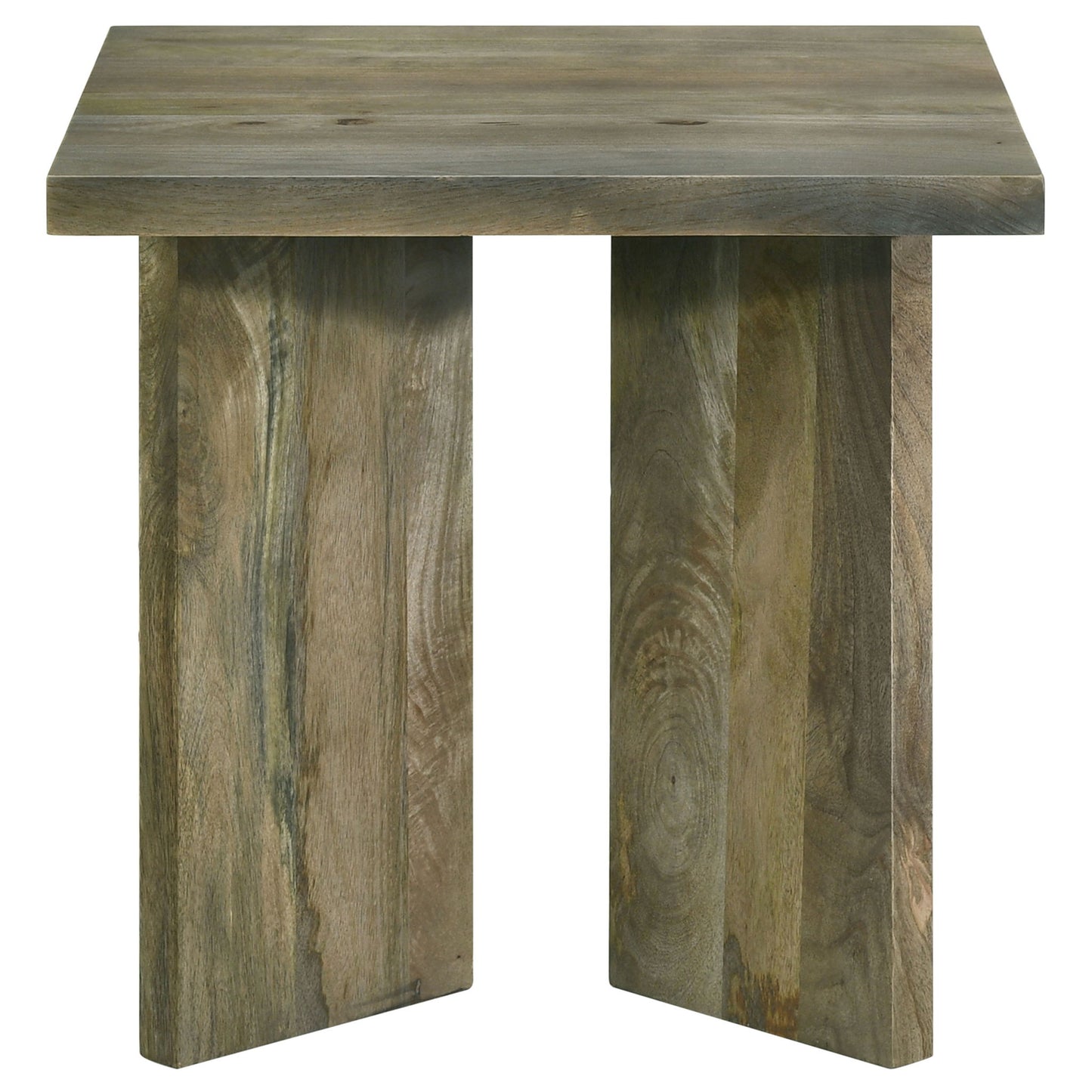 Neskowin - 2 Piece And End Table Set With Geometric Panels - Brown