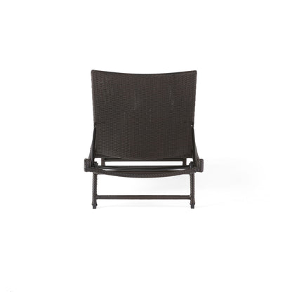 Kauai - Modern Style Pe Wicker Chaise Lounge - Brown Multi