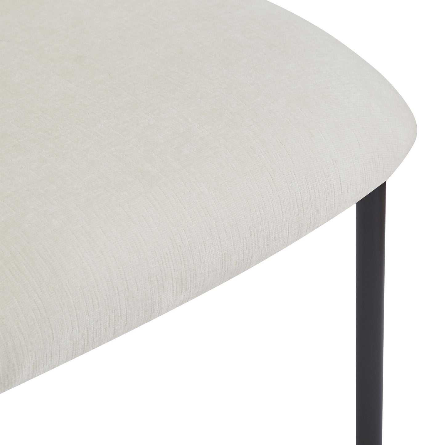 Modern Upholstered Dining Chairs With Metal Legs (Set of 2) - Beige