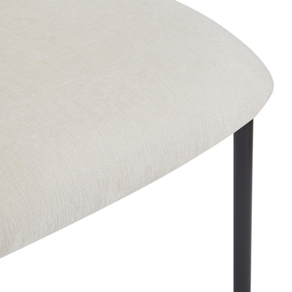 Modern Upholstered Dining Chairs With Metal Legs (Set of 2) - Beige
