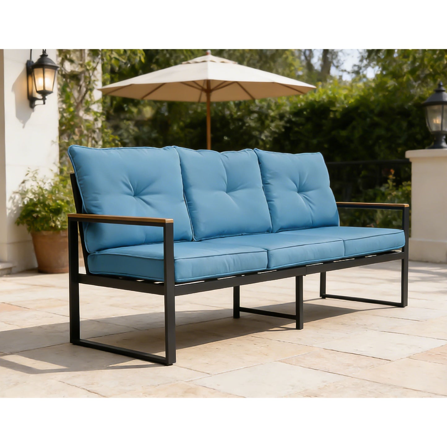 Oversized Outdoor Conversation Set, 5 Seater - Blue