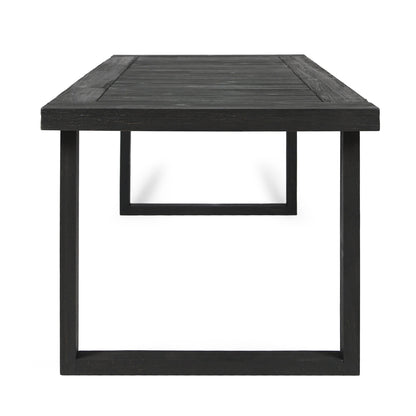 Outdoor 6 Seater Dining Set With Bench - Dark Gray / Light Gray