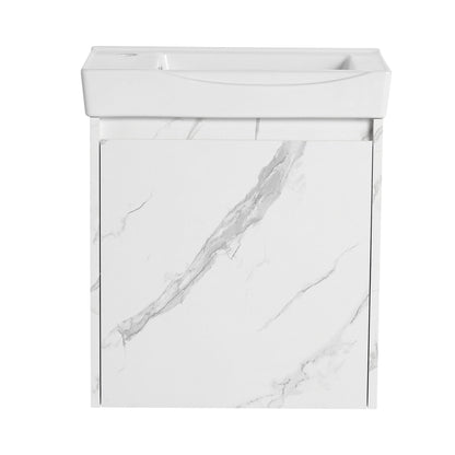 Modern Bathroom Vanity With Ceramic Basin, Wall Mounted Floating Sink Combo, Storage Cabinet