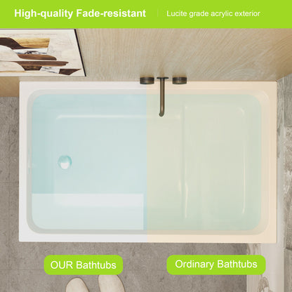 Gloss Freestanding Bathtub With Built In Seat