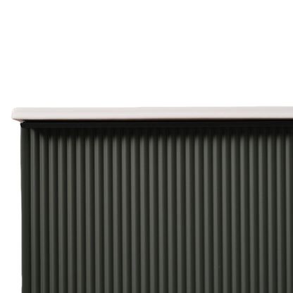 Fluted Bathroom Vanity With Ceramic Sink, Soft Close Slides