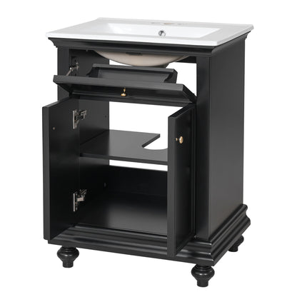 Modern Bathroom Vanity With Tip-Out Drawer And Soft-Close Hinges