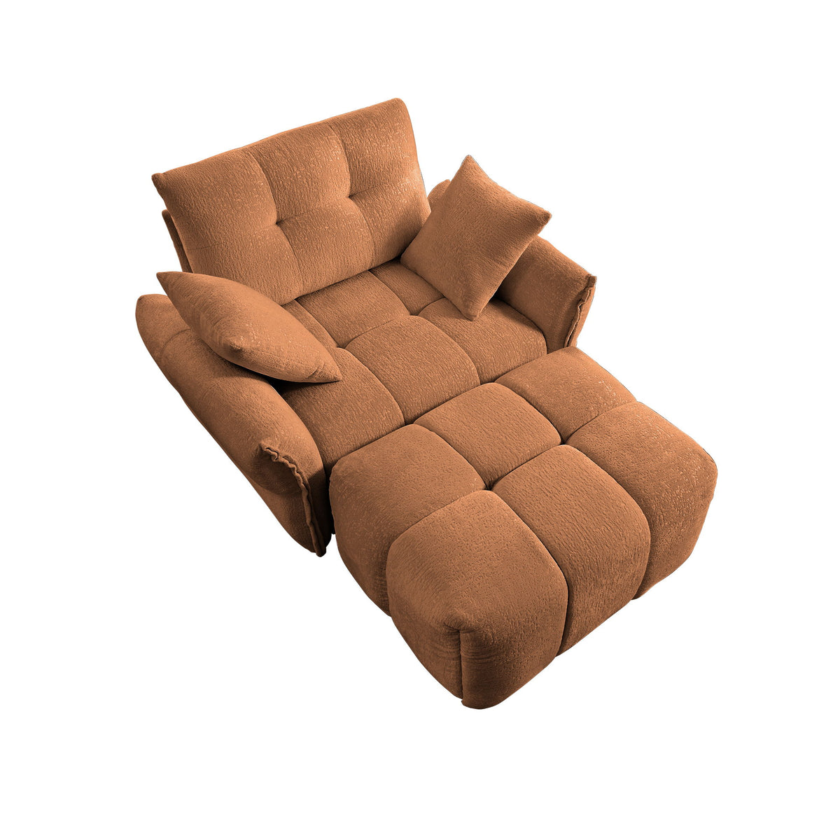Ergonomic Single Seater Sofa With Ottoman, High Resilience Support Cushions