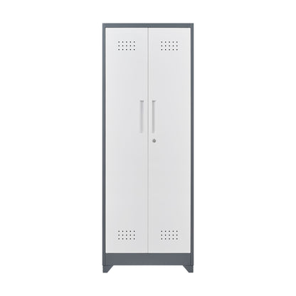 Lockers With Locking Doors, Adjustable Shelves, High Broom Tool Storage Cabinet