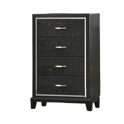 1 Piece Chest Tapered Legs Bedroom Furniture - Black