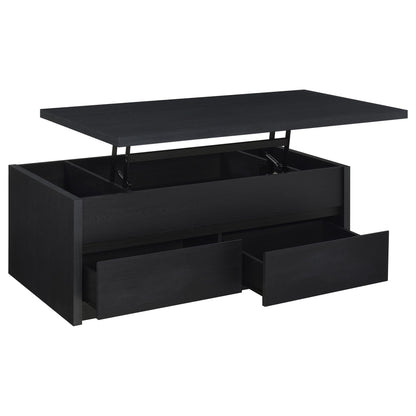 Canyon - Lift Top Table With Dual Drawers Storage Solution - Black