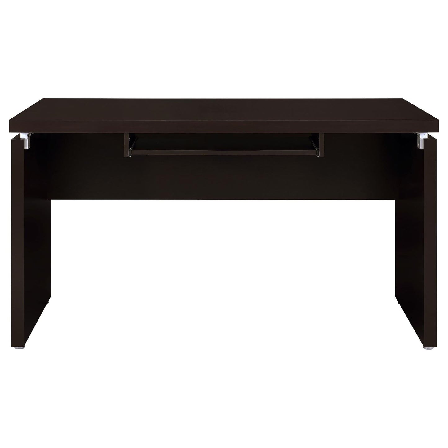 Floating - Top Computer Desk With Pullout Keyboard Shelf - Brown