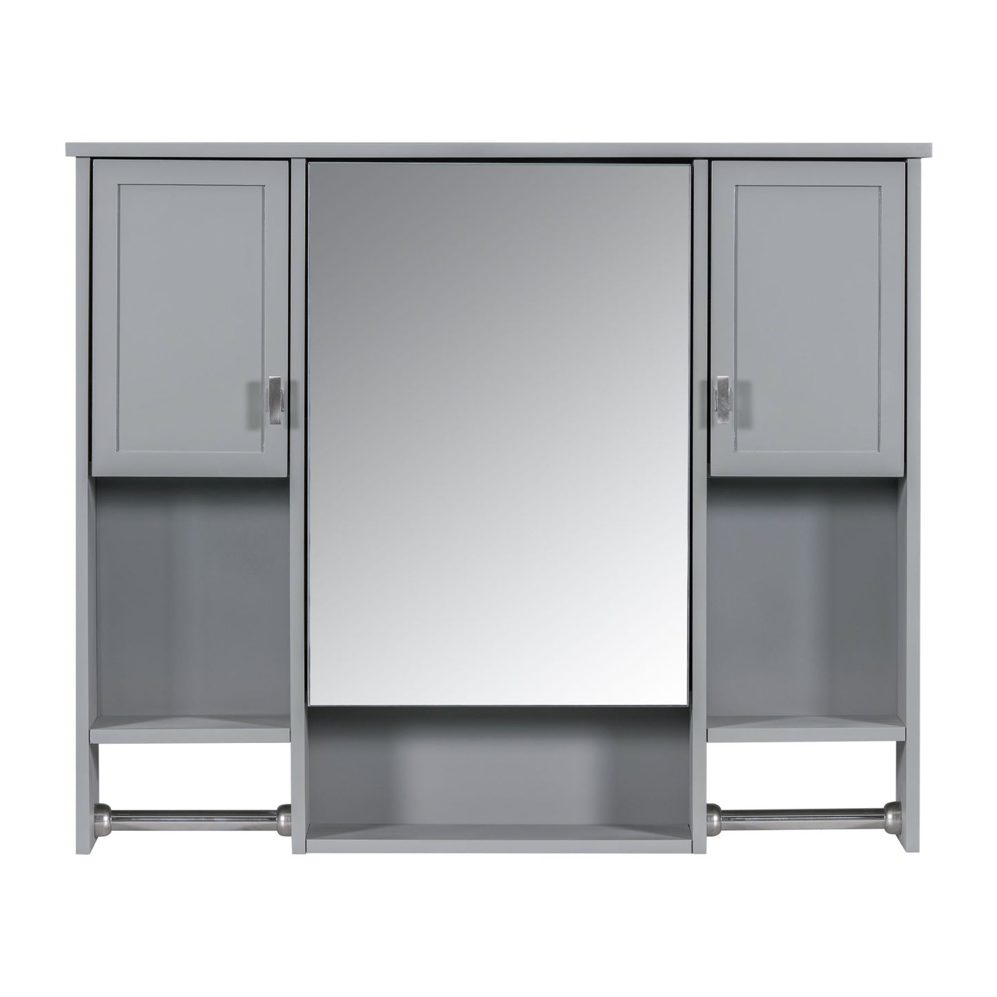 Wall Mounted Bathroom Storage Cabinet With Mirror, Medicine Cabinet With Towel Bar