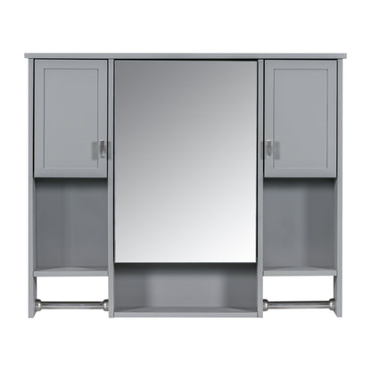 Wall Mounted Bathroom Storage Cabinet With Mirror, Medicine Cabinet With Towel Bar