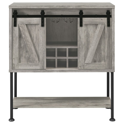 Hovander - Sliding Door Bar Cabinet - Gray