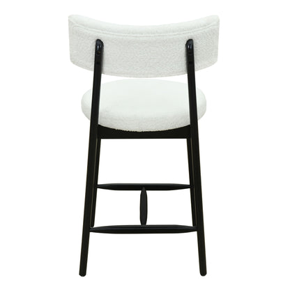 Mid Century Modern Counter Stools, Fabric Upholstered Chairs