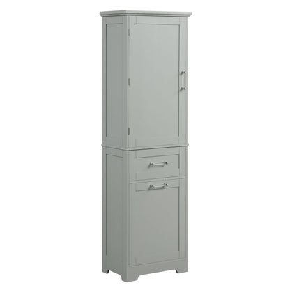 Tall Freestanding Bathroom Storage Cabinet With Adjustable Shelf And 2 Drawers