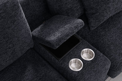 Celine - Fabric Corner Sectional Sofa With Right-Facing Chaise, Cupholders, And Charging Ports