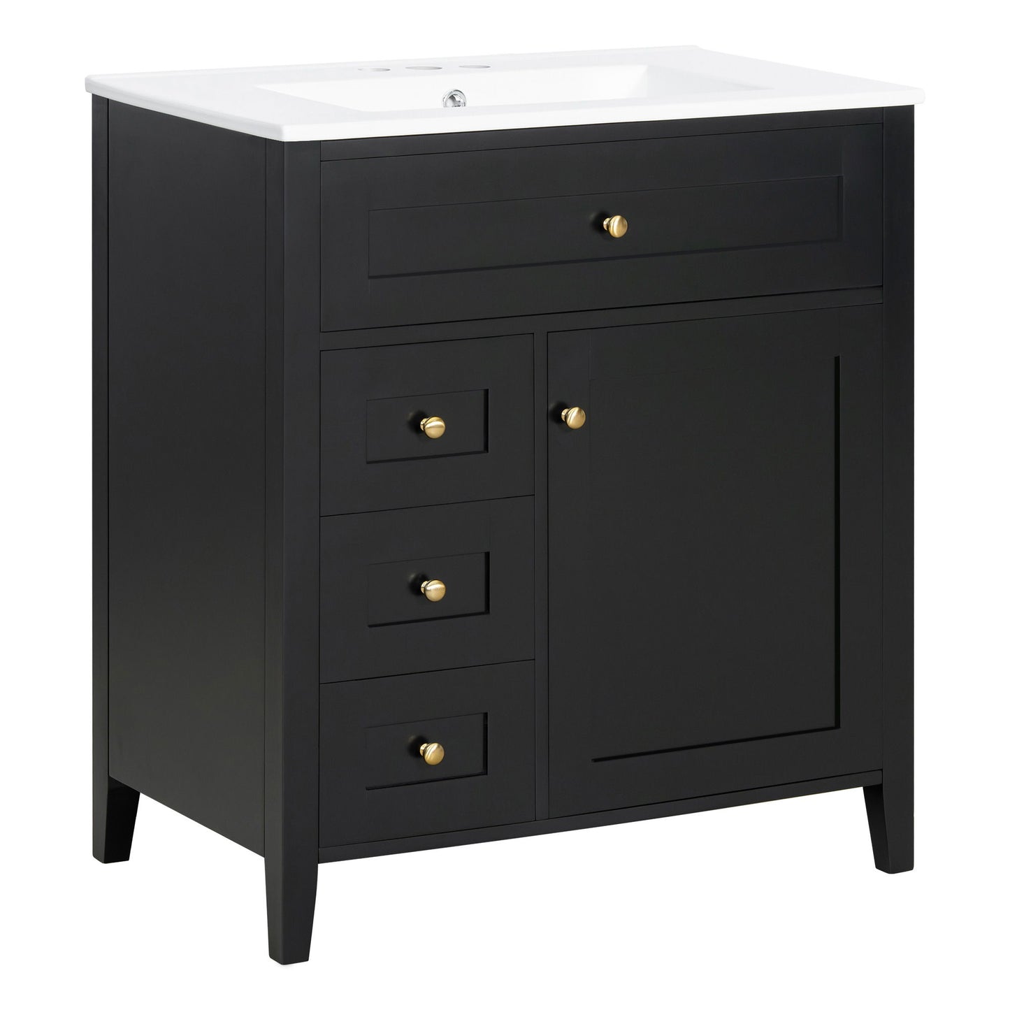 Bathroom Vanity With Sink, 3 Drawers And Adjustable Shelf, Freestanding Storage Unit
