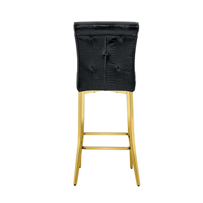 Bar Chairs With Crystal Clasp Design (Set of 2)