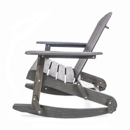 Outdoor Adirondack Rocking Chair With Hand Crafted Details