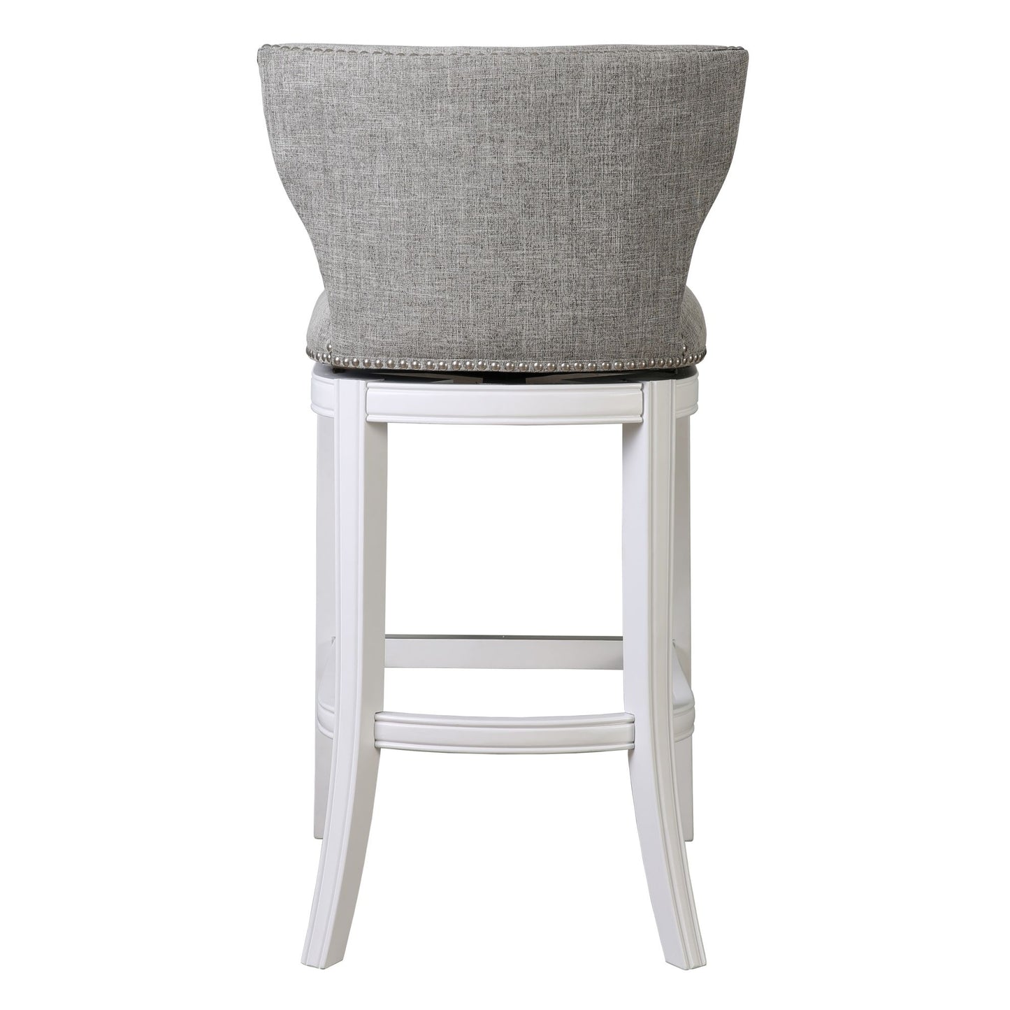 Upholstered Swivel Stool With Back