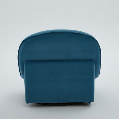 Pumpkin Shaped Swivel Accent Chair, 360 Degree Rotation For Living Room