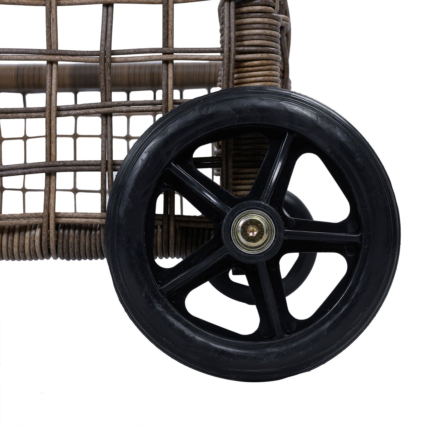 Outdoor Lounge Chair With 5 Position Backrest With Cushion And Wheels