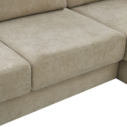 L-Shaped Modular Sofa With Double Layer Cushion
