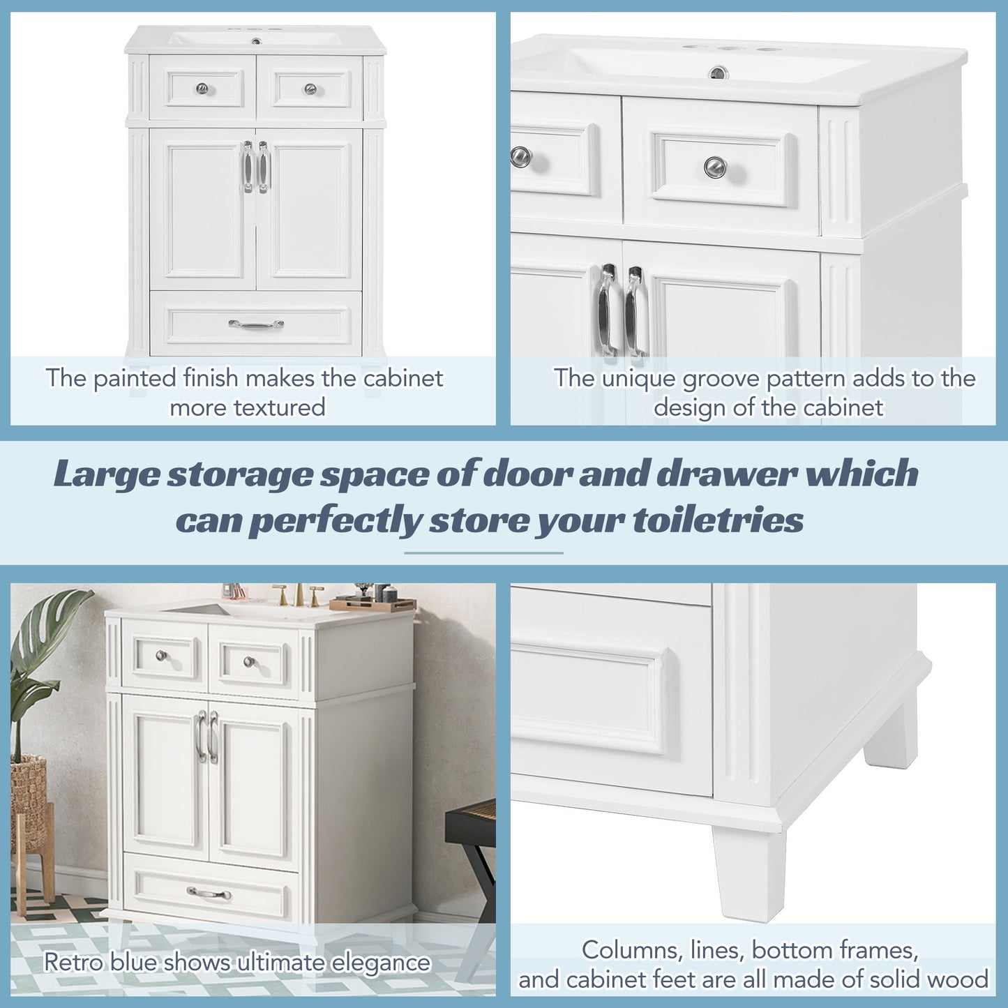 Bathroom Vanity With Sink, Storage Cabinet