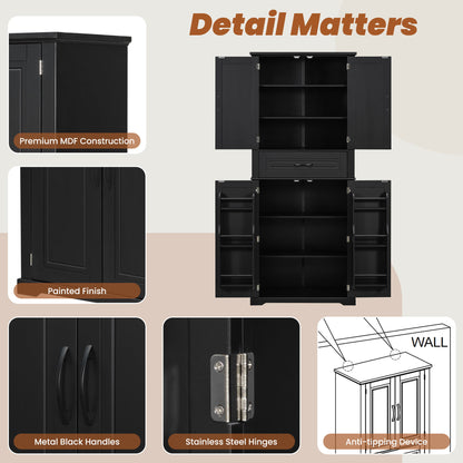 Bathroom Storage Cabinet With Multifunctional Storage Space, Drawer With Slide Rails, Adjustable Shelf