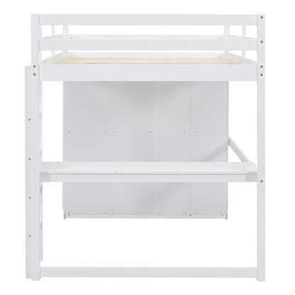 Loft Bed With Built In Wardrobe, Shelves And Drawers