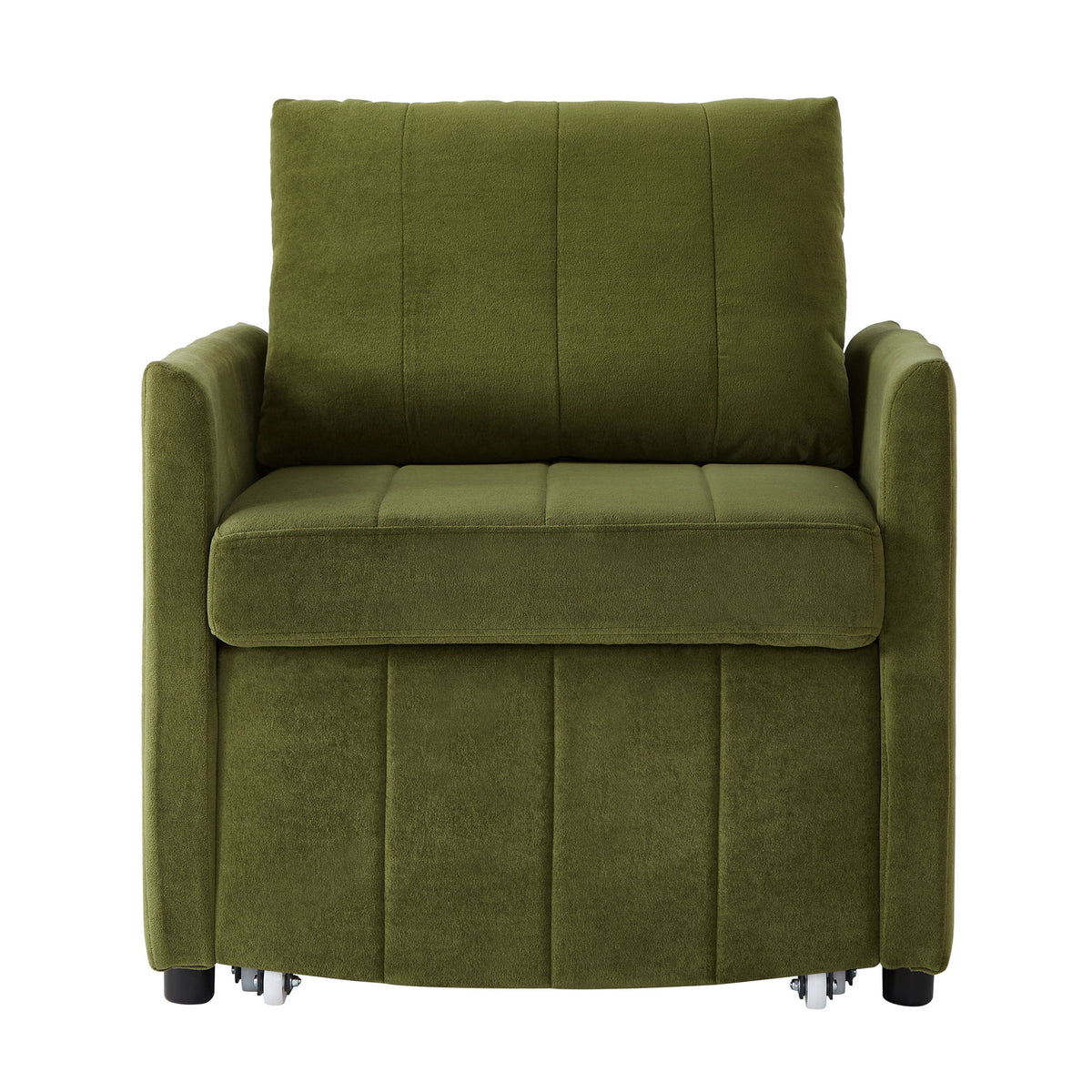 Upholstered Convertible Sleeper Sofa With 5 Position Backrest, Side Pockets, Storage