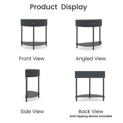 Demi Lune - Console Table With 2 Storage Drawers