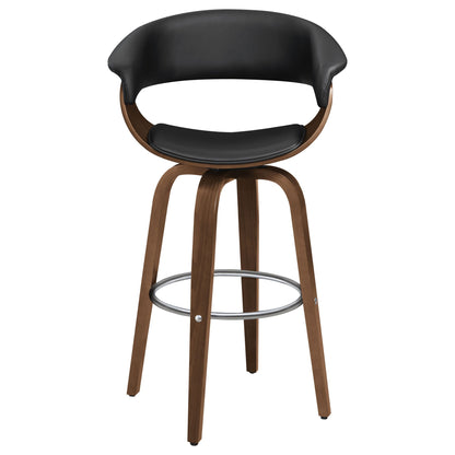 Swivel Bar Stool Elegant Design With Upholstery - Walnut