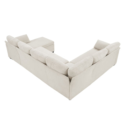 Convertible U-Shaped Sectional Sofa Bed With Reversible Chaise