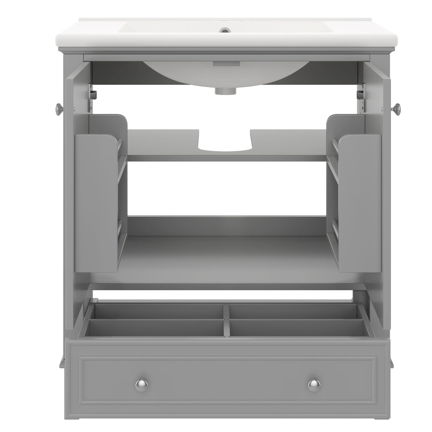 Modern Bathroom Vanity With Sink Combo, Doors And Drawer