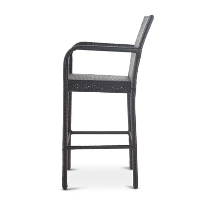 Outdoor Wicker Barstools With Rattan And Iron Frame
