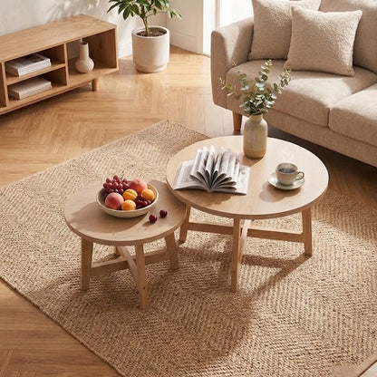 Round Nesting Stackable Tables For Living Room