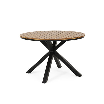 Outdoor Dining Table - Teak / Black