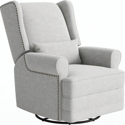 Extra Wide Swivel Recliner Glider Chair With Footrest