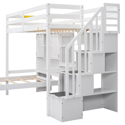 Loft Bed With Built In Desk And Staircase