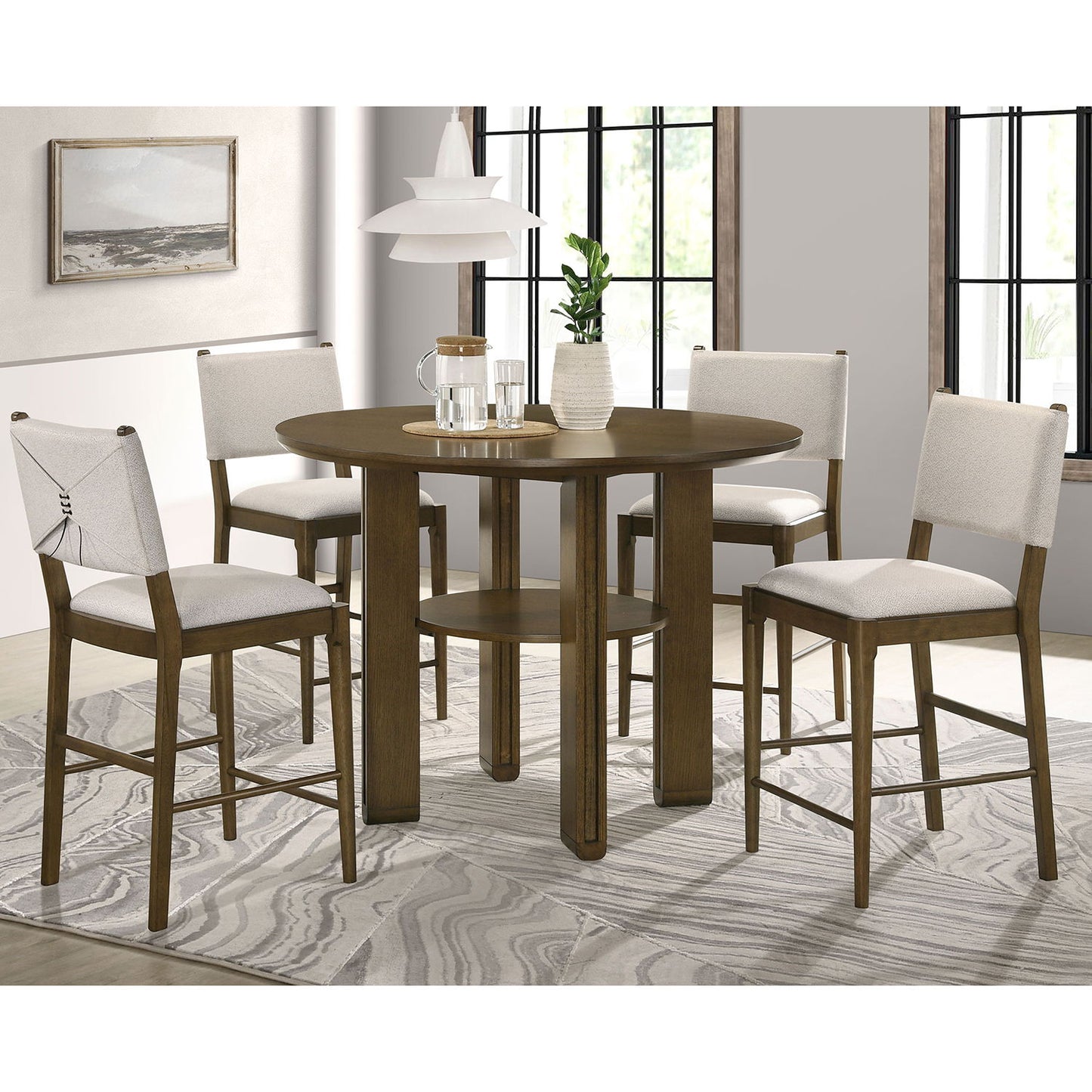 Crispin - Upholstered Counter Side Chair (Set of 2) - Brown