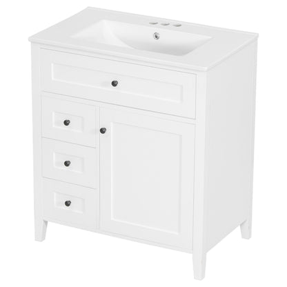 Bathroom Vanity With Sink, 3 Drawers And Adjustable Shelf, Freestanding Storage Unit