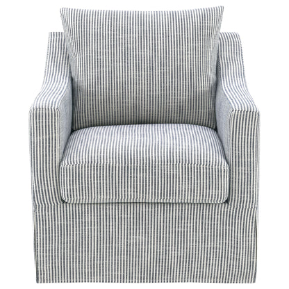 Merced - Upholstered Sloped Arm Accent Swivel Chair With 360 Degree Swivel Base - Gray