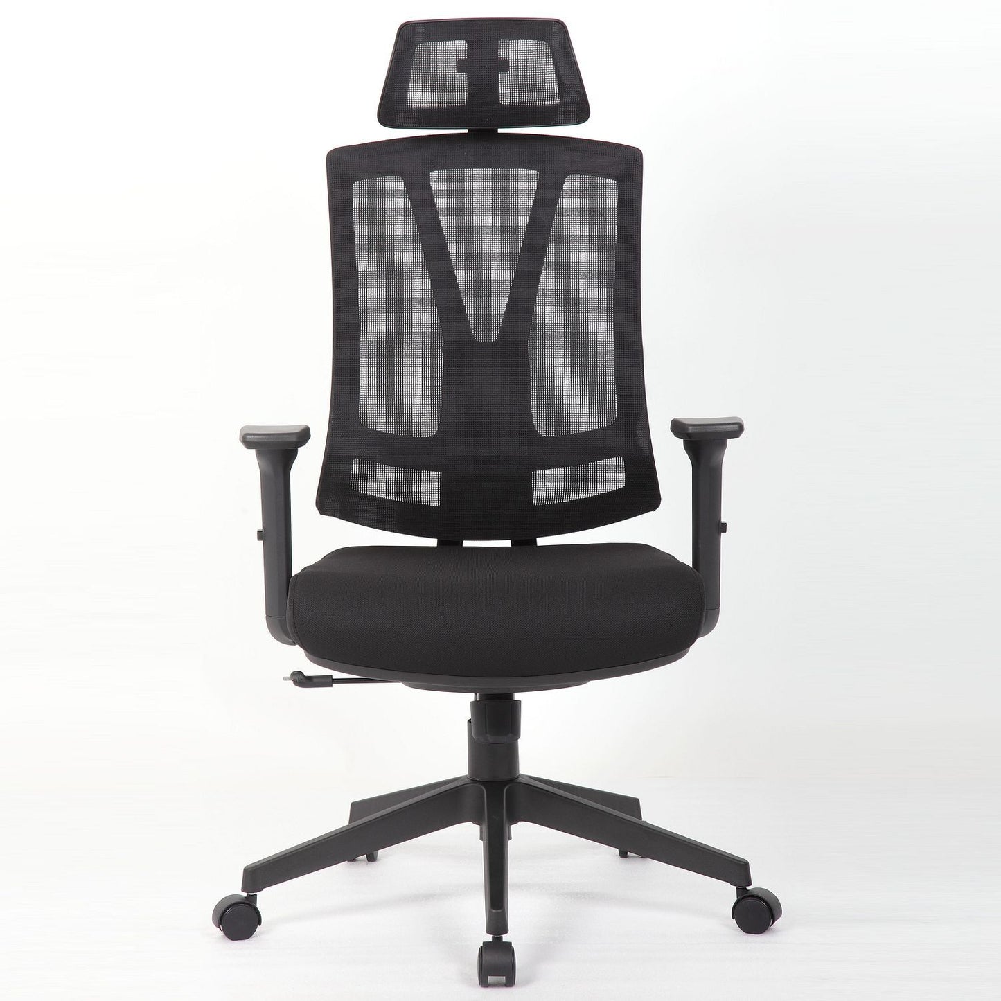 Office Chair With Adjustable Headrest & Back, High Back Swivel Desk Chair - Black