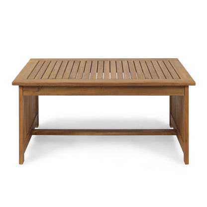 Acacia Wood Rectangular Patio Coffee Table For Outside
