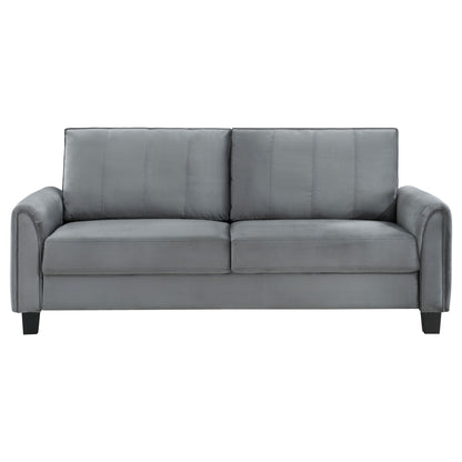 Dixon - Upholstered Sofa With Rounded Arms And Texture - Gray