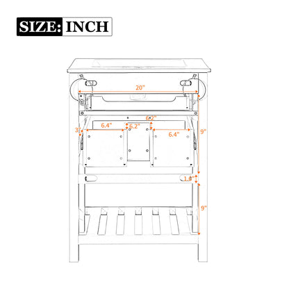 Modern Bathroom Vanity With Integrated Sink, Cabinet With 1 Deep Drawer And 1 Tip-Out Drawer