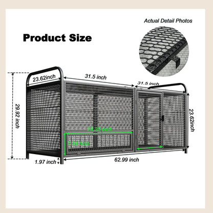Chicken Cage, Poultry Breeding Coop - Black / Silver
